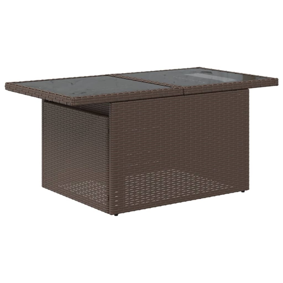 Set canapele de grădină cu perne, 6 piese, maro, poliratan - 2 | YEO