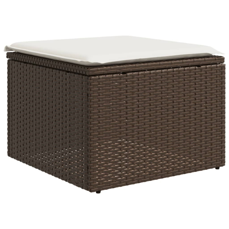 Set canapele de grădină cu perne, 7 piese, maro, poliratan - 3 | YEO