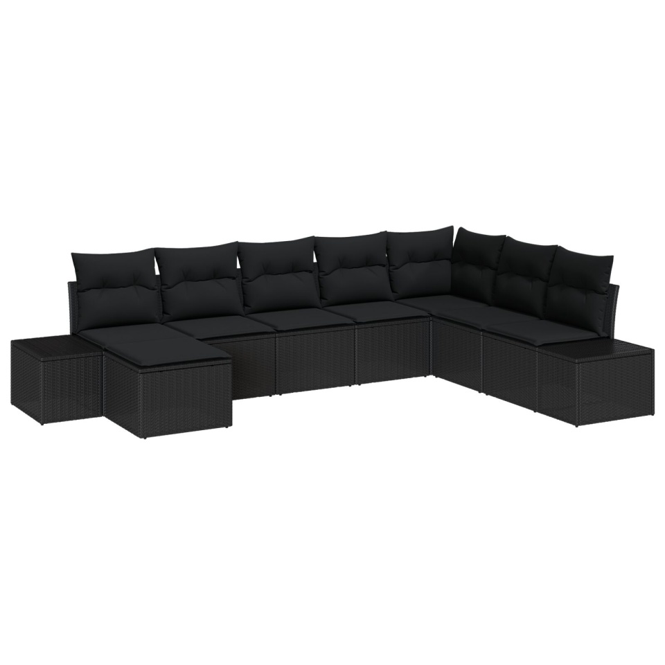 Set de canapea de grădină Set de 8 Negru Poliratan - 1 | YEO