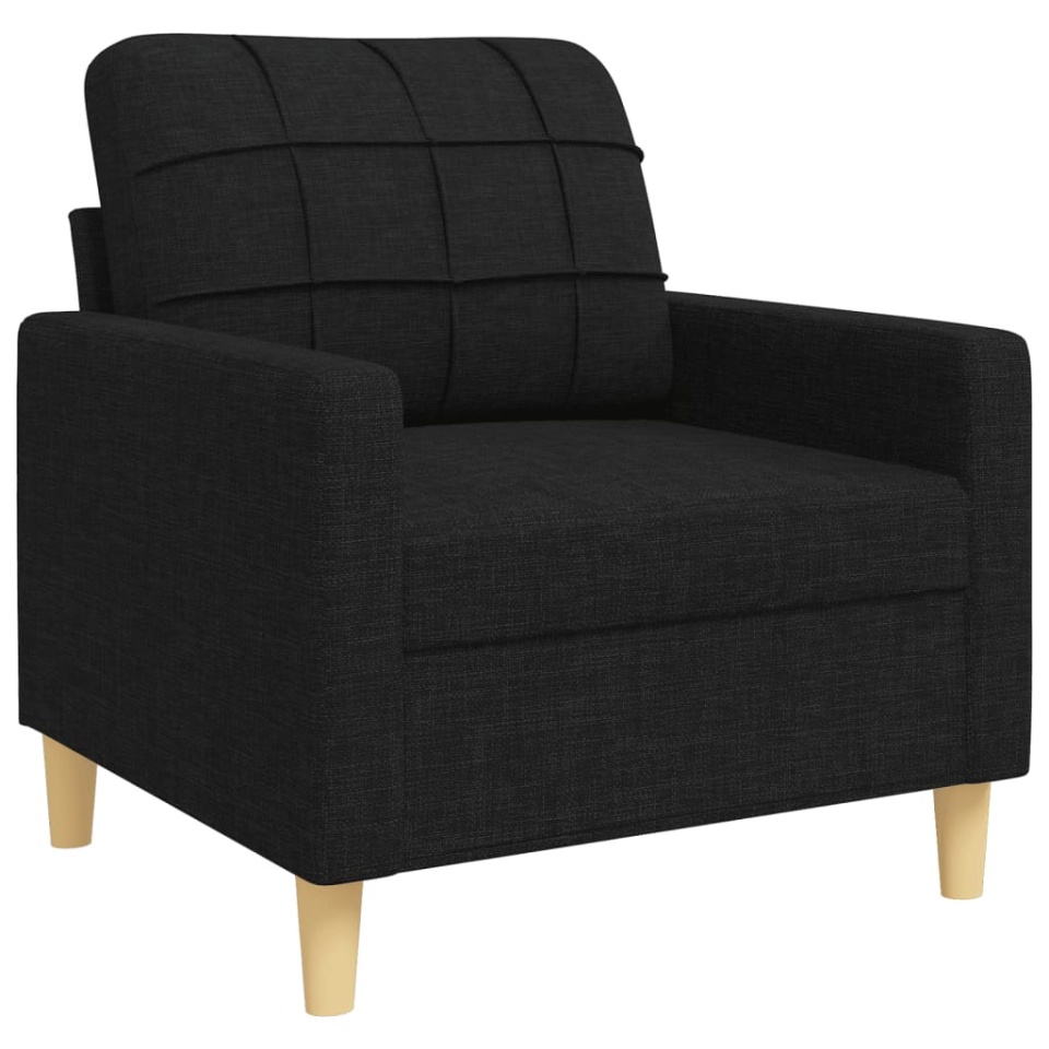 Set de canapele, 3 piese, negru, textil - 3 | YEO