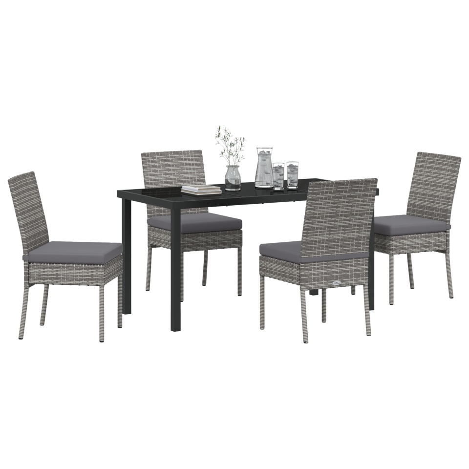 Set de dining de grădină 5 Piese Gri Poliratan - 2 | YEO