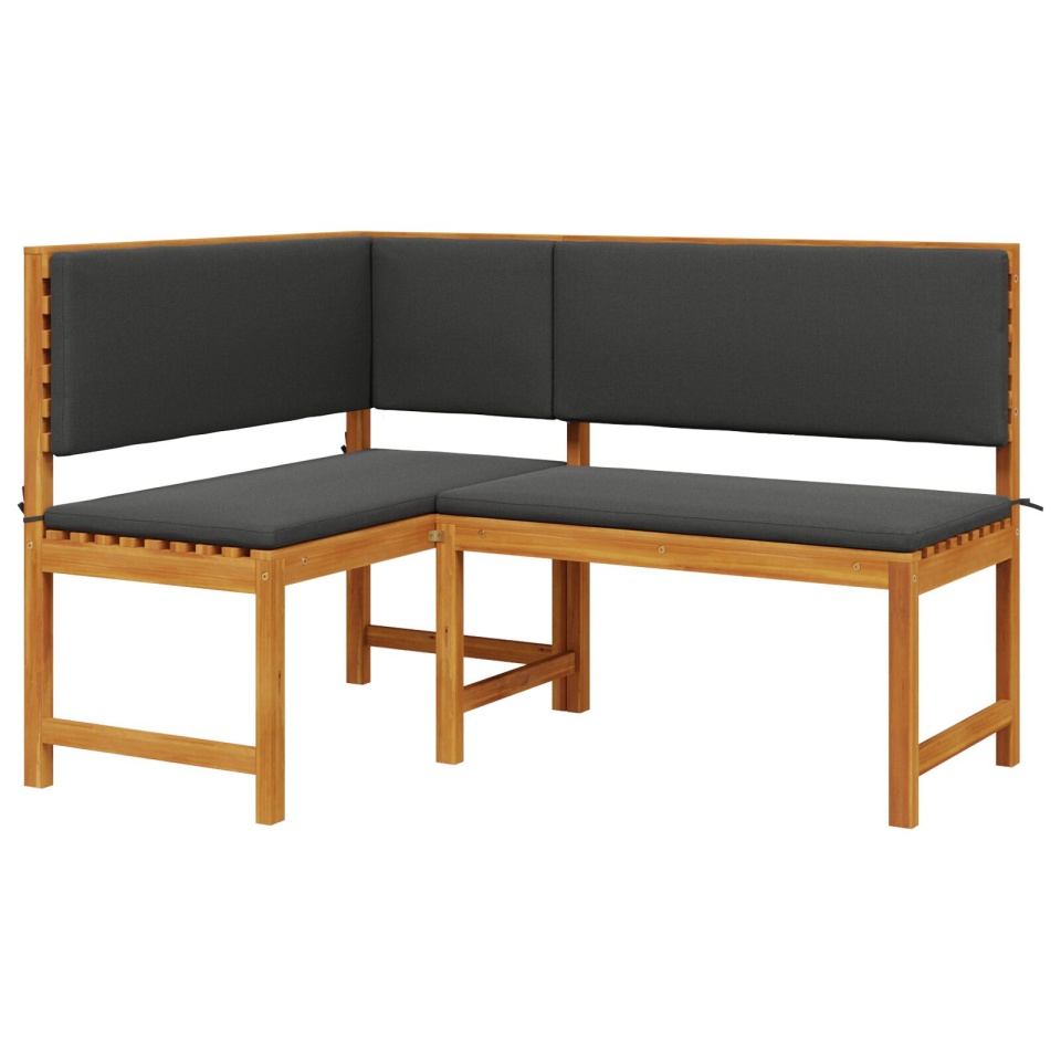 Set de dining pentru grădină , 2 piese, cu perne, din lemn masiv de acacia - 3 | YEO