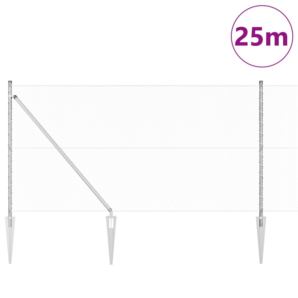 Set de Împrejmuire Set de 2 Oțel Zincat 25 x 1 m Industrial - 2 | YEO