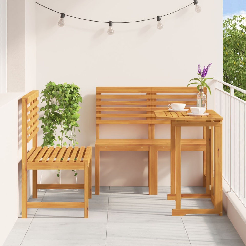 Set de masă pentru grădină , 4 piese, din lemn masiv de acacia - 3 | YEO