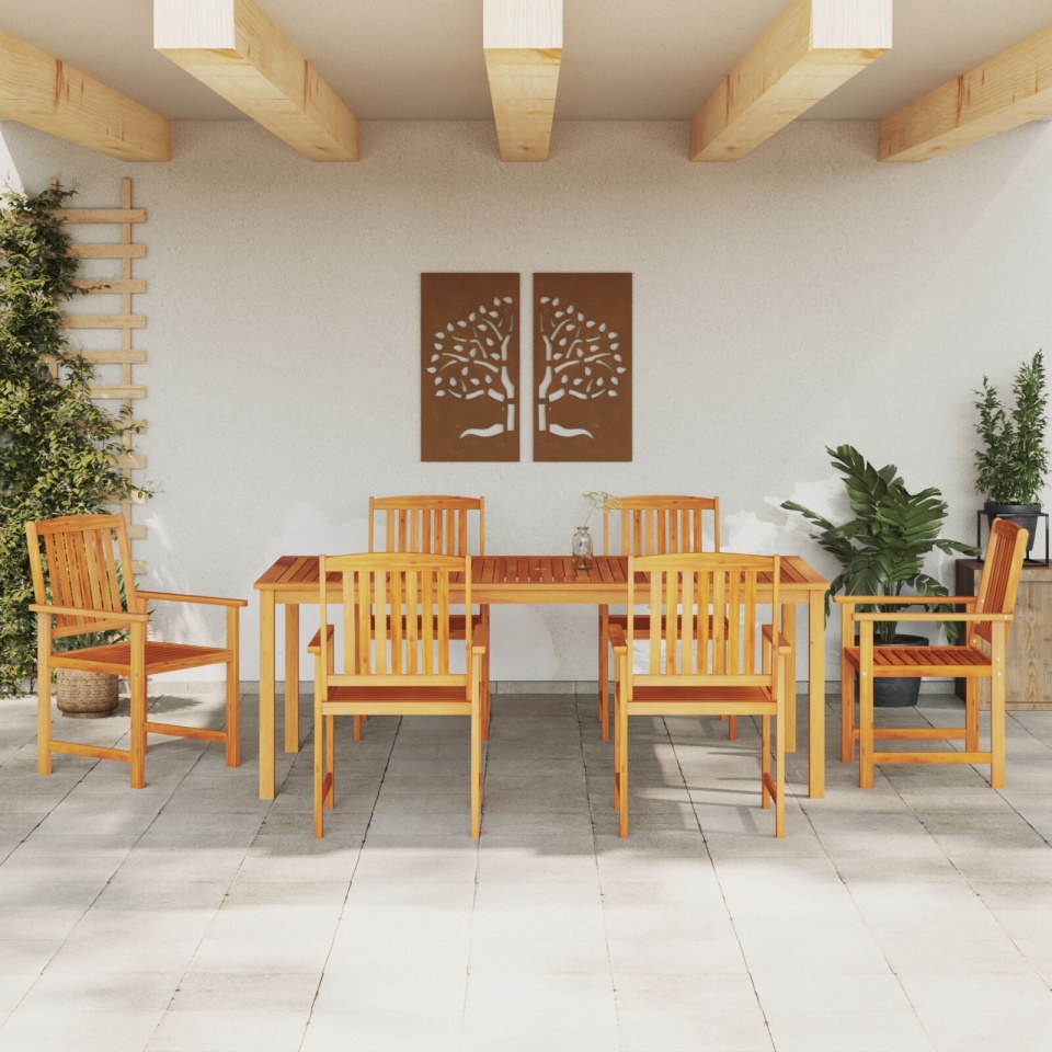 Set de Masă pentru Grădină , 7 Piese, Lemn Solid de Acacia - 3 | YEO