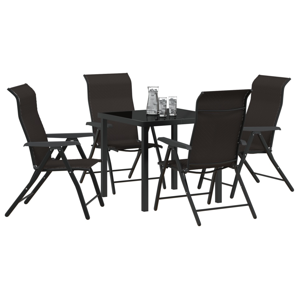 Set de mese de grădină 5 piese Negru PE Rattan - 2 | YEO