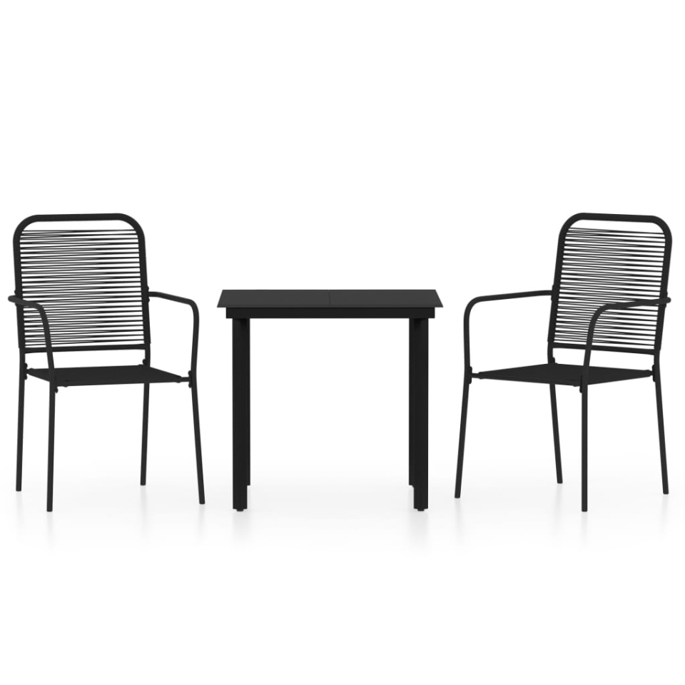 Set de mobilier pentru grădină, 3 piese, negru - 1 | YEO