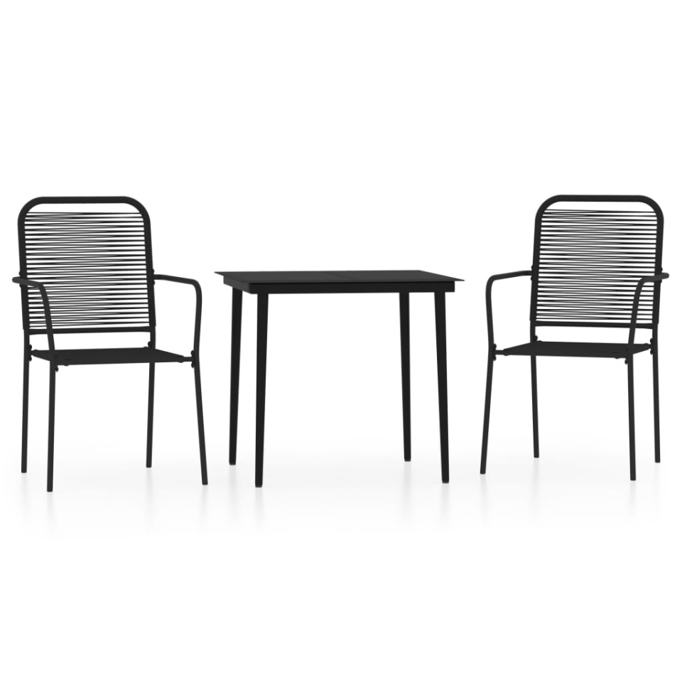Set de mobilier pentru grădină, 3 piese, negru - 1 | YEO