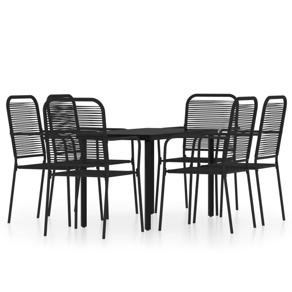 Set de mobilier pentru grădină, 7 piese, negru - 1 | YEO