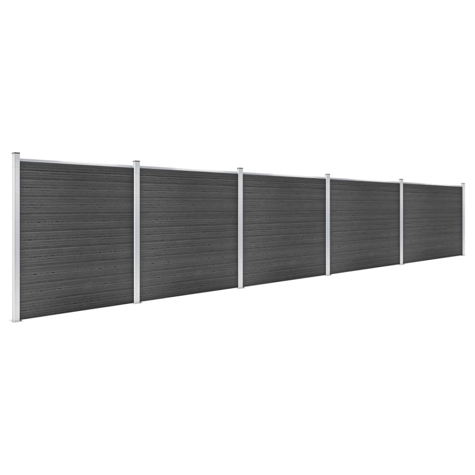 Set de panouri de gard ,WPC , 872x186 cm, negru - 1 | YEO