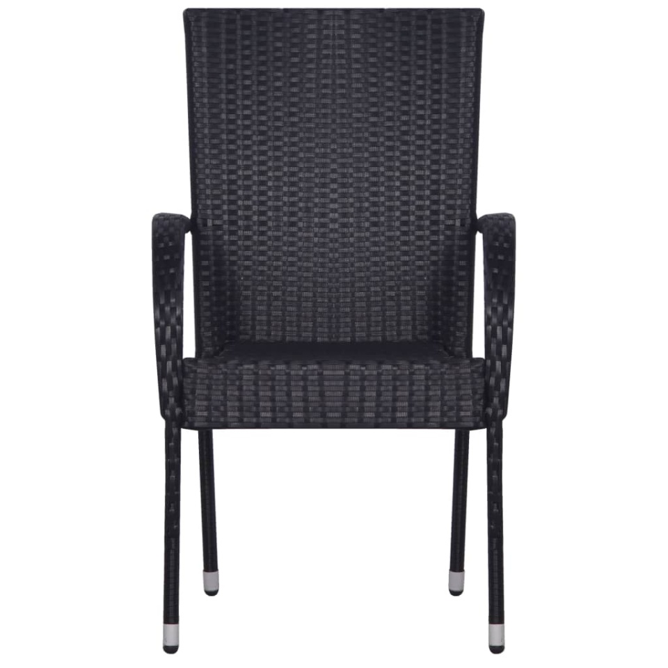 Set de servit masa pentru grădină, 5 piese, negru - 4 | YEO