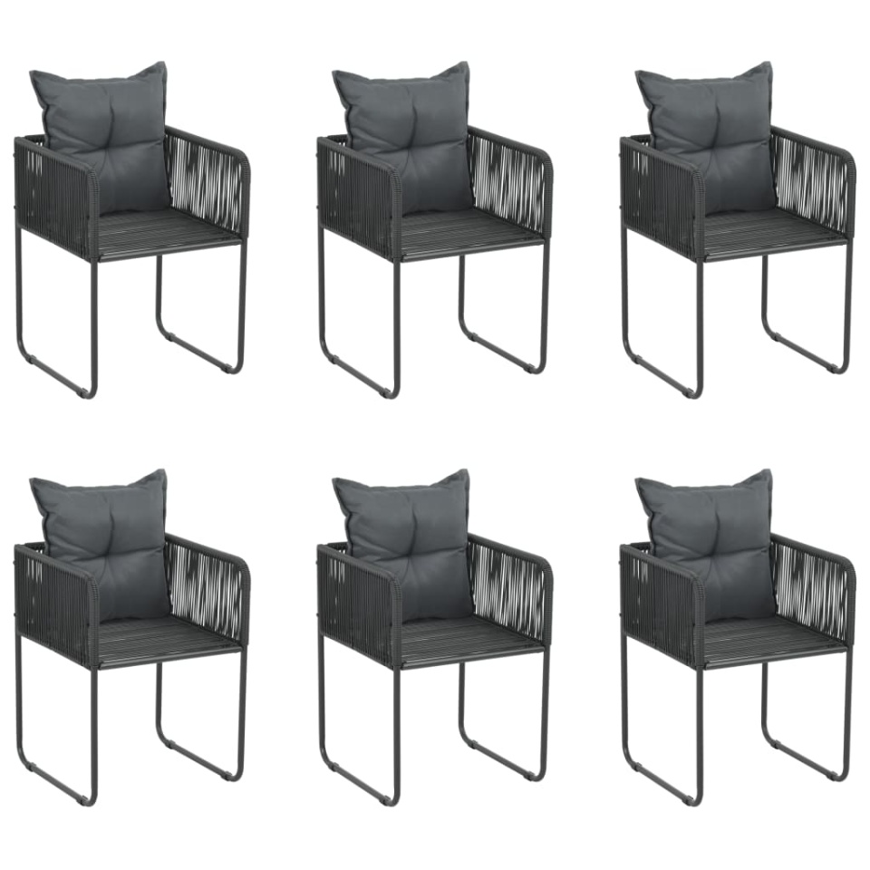 Set de servit masa pentru grădină, 7 piese, negru - 3 | YEO