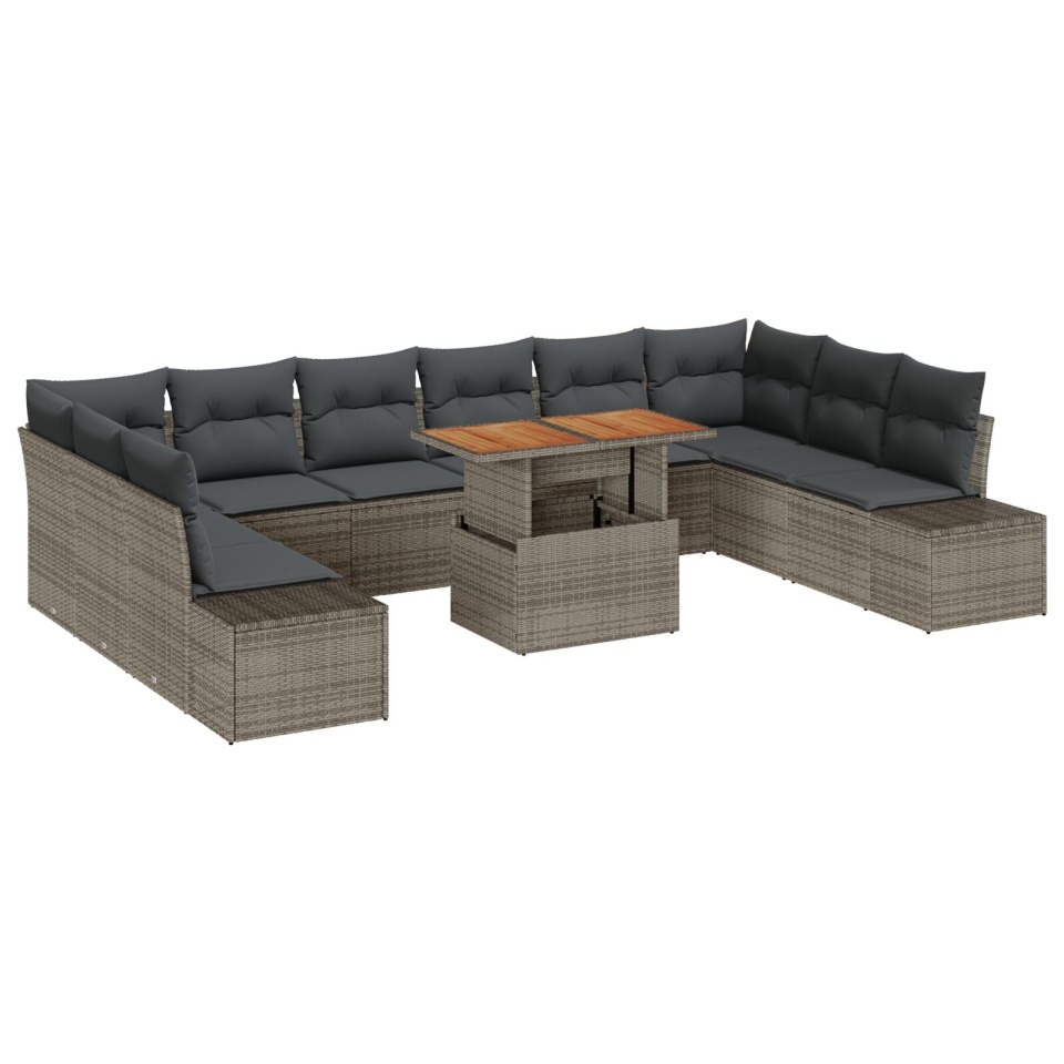Set de sofa pentru grădină Set de 11 Gri, Gri închis - 1 | YEO