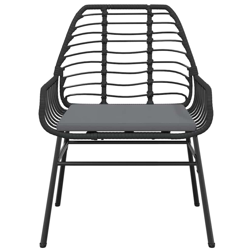 Set de sufragerie de grădină 5 piese neagră Sticlă Poly Rattan - 3 | YEO