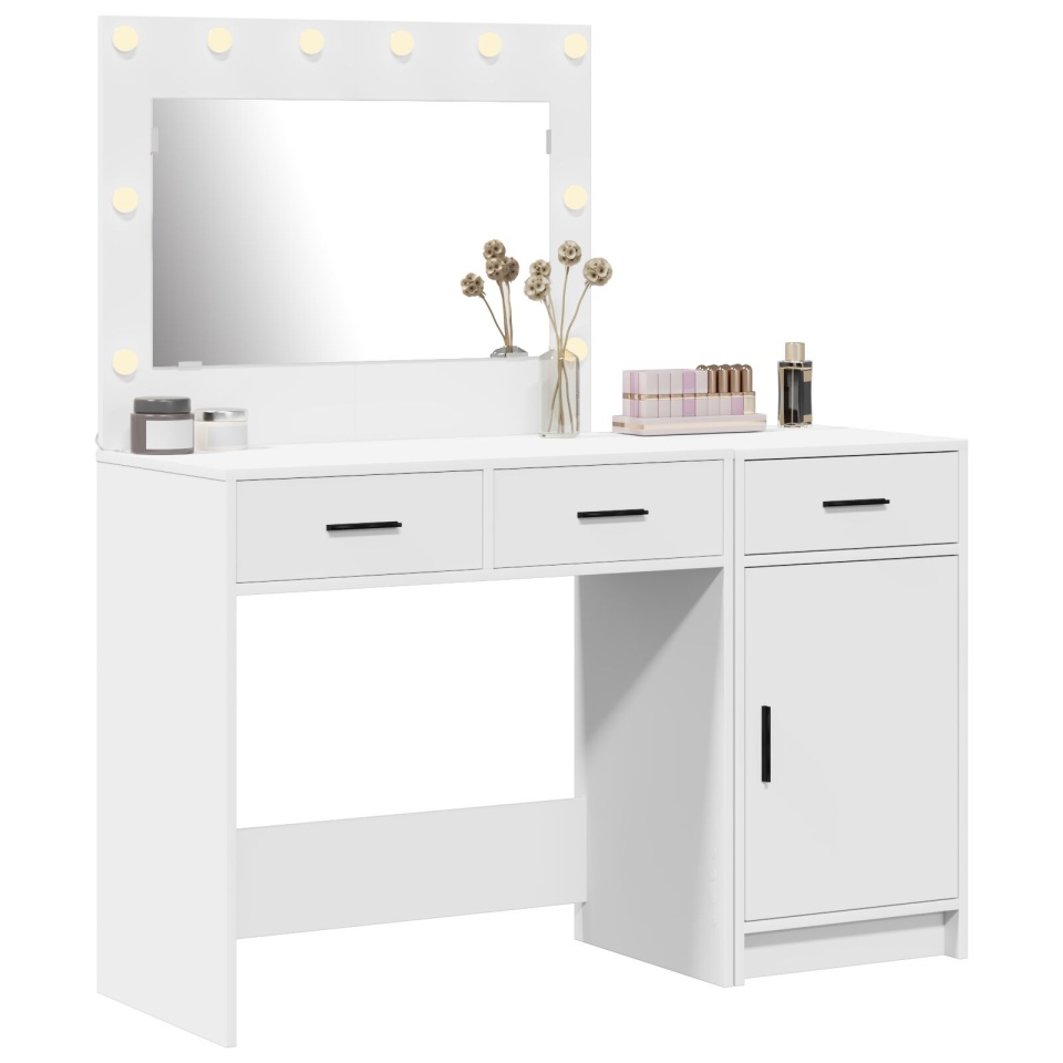 Set de toaletă 2 piese cu LED din lemn prelucrat alb - 2 | YEO