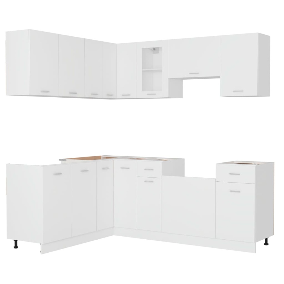 Set dulapuri de bucătărie, 11 piese, alb, PAL - 2 | YEO