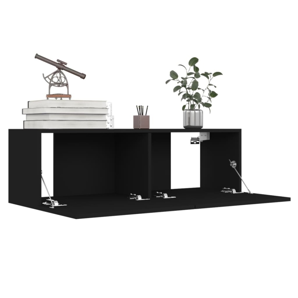 Set dulapuri TV, 6 buc., negru, lemn prelucrat - 3 | YEO