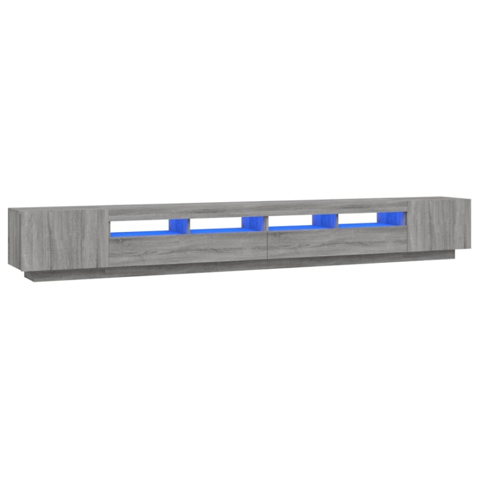 Set dulapuri TV cu LED, 3 piese, gri sonoma, lemn prelucrat - 1 | YEO