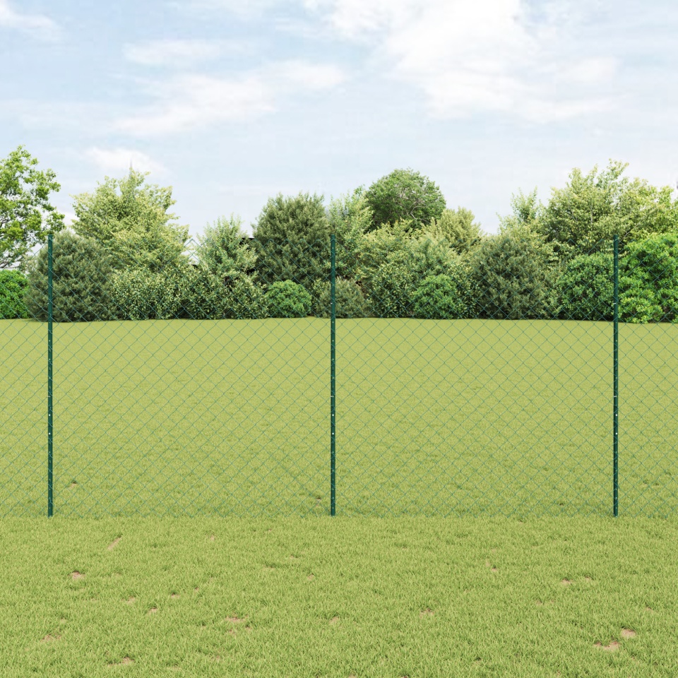 Set Gard de Grădină Set de 2 Verde Metal 25x1.5 m Durabil