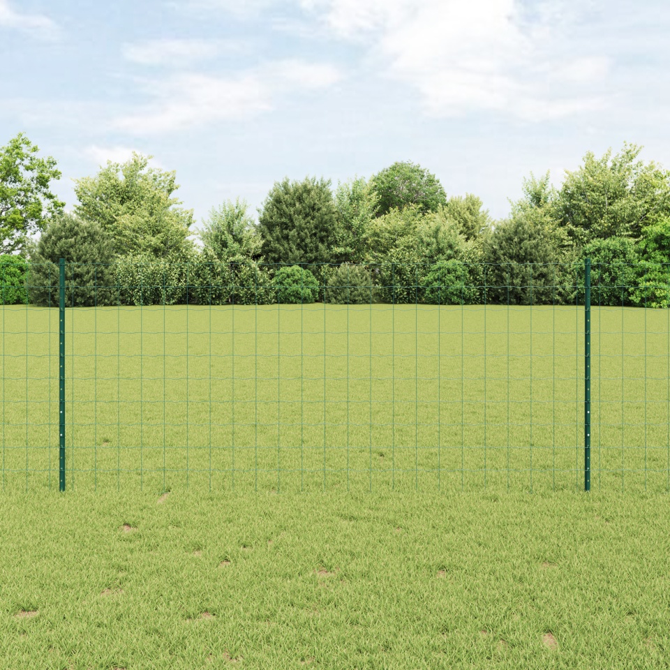 Set Gard Set de 2 Verde Oțel 25 x 1 m Durabil Gard de Grădină