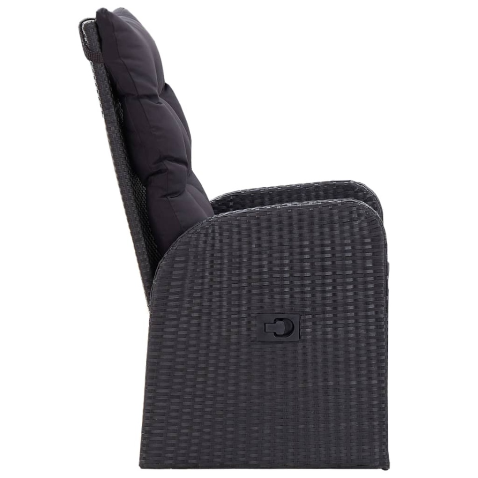 Set masă pentru grădină, 5 piese, cu perne, negru - 4 | YEO