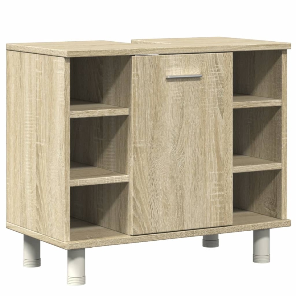 Set mobilier de baie, 4 piese, stejar sonoma, lemn prelucrat - 3 | YEO