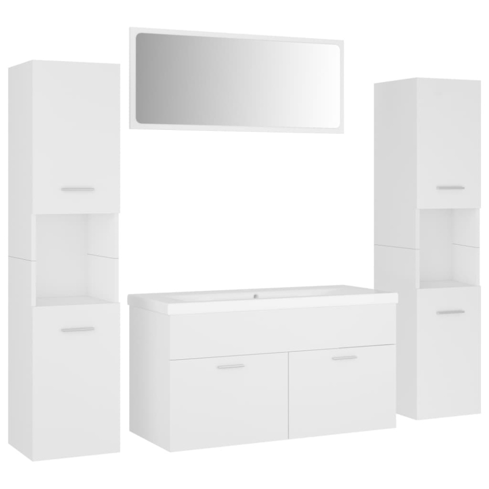 Set mobilier de baie, alb, lemn prelucrat - 1 | YEO