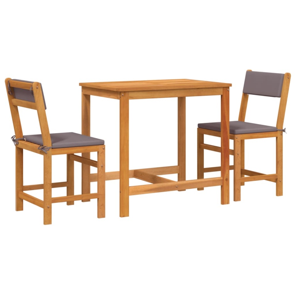 Set mobilier de balcon cu perne, 3 piese, lemn masiv acacia - 1 | YEO