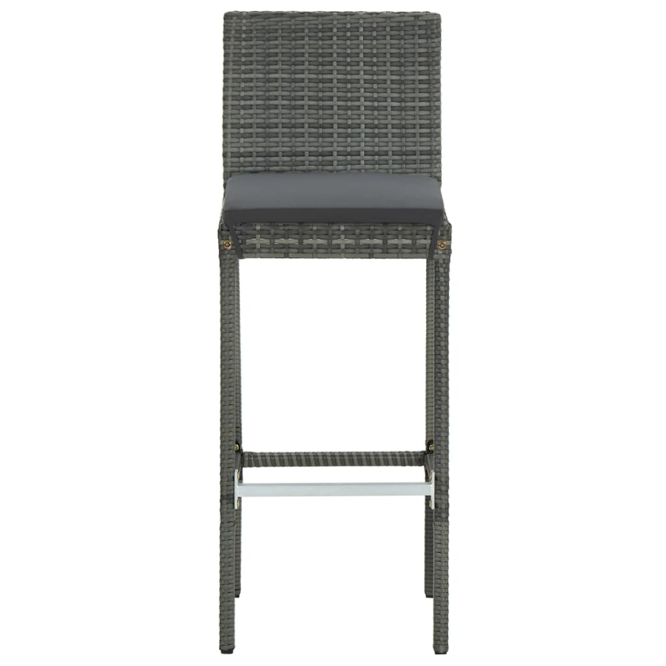 Set mobilier de bar de grădină cu perne, 5 piese, gri - 3 | YEO