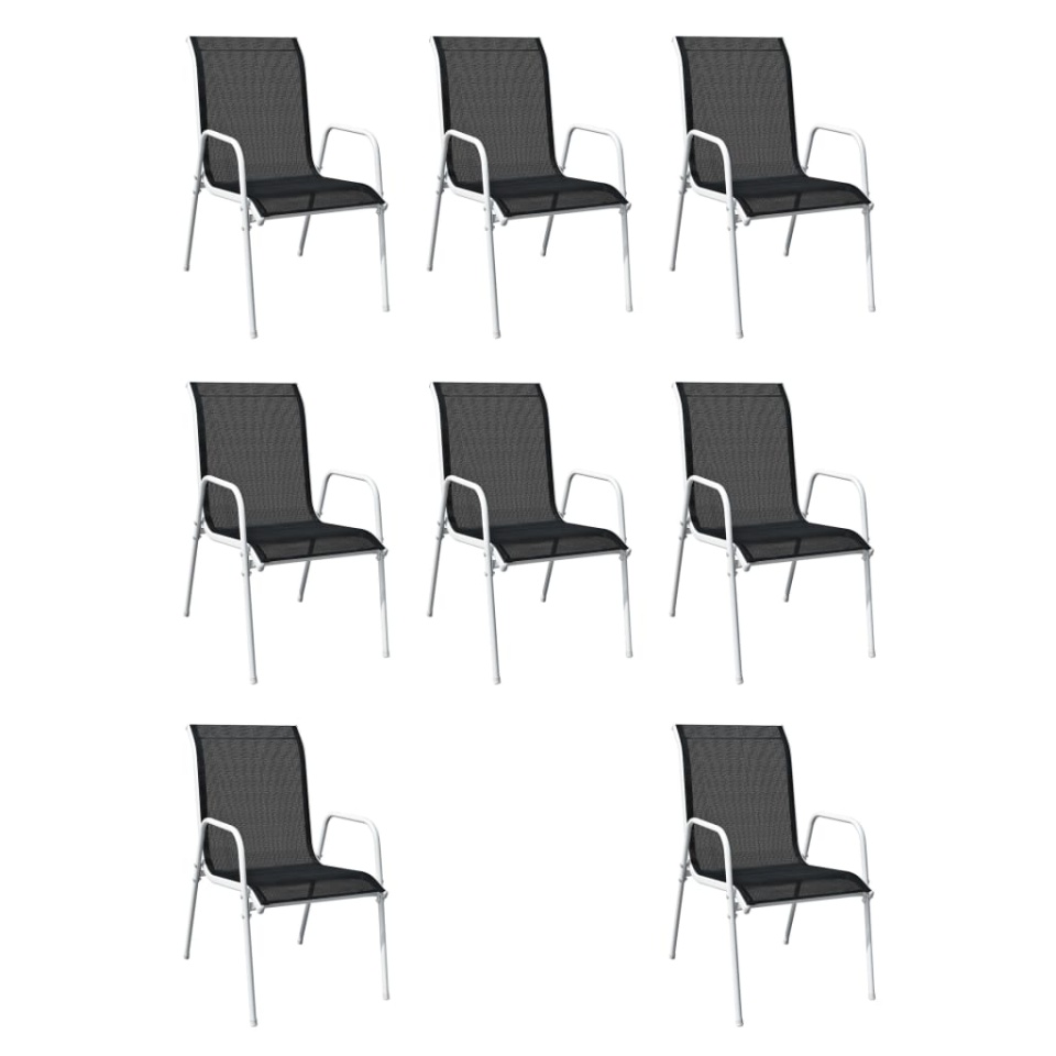 Set mobilier de exterior, 9 piese, negru, oțel - 2 | YEO