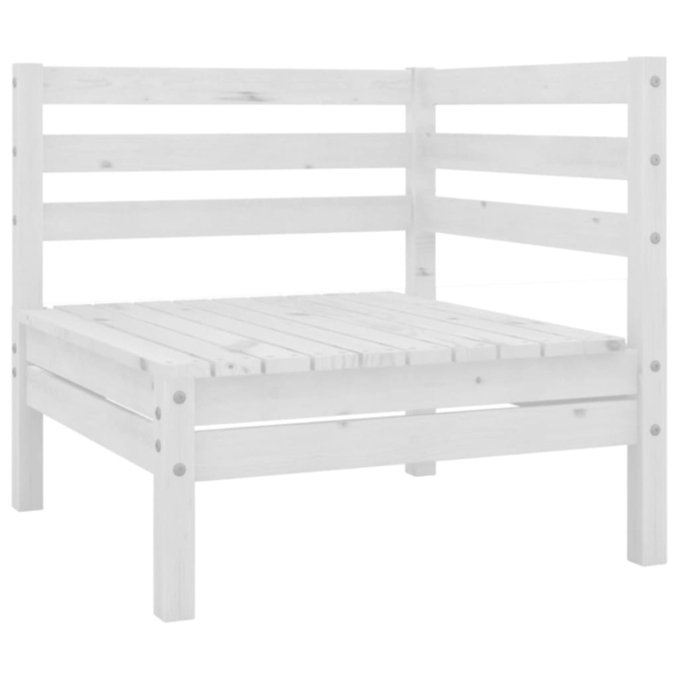 Set mobilier de grădină, 3 piese, alb, lemn masiv de pin - 1 | YEO