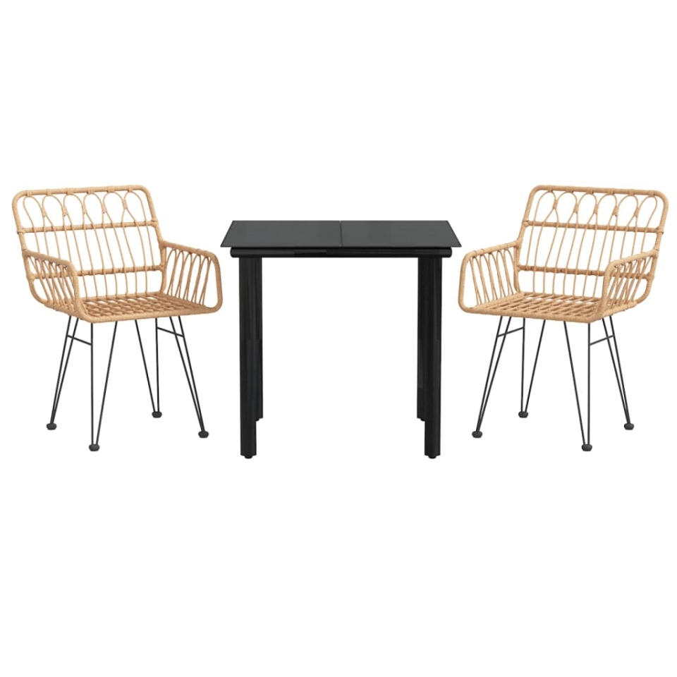 Set mobilier de grădină, 3 piese, poliratan - 2 | YEO