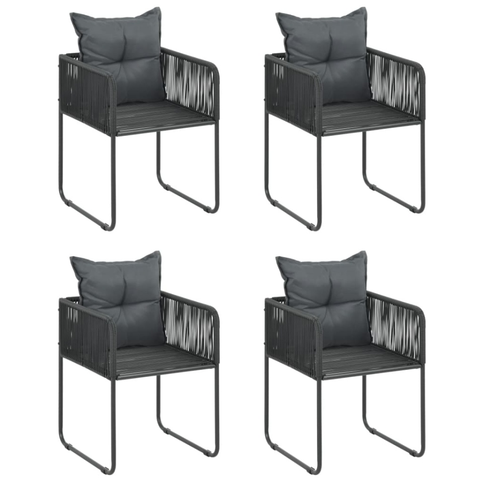 Set mobilier de grădină, 5 piese, negru, ratan PVC - 3 | YEO