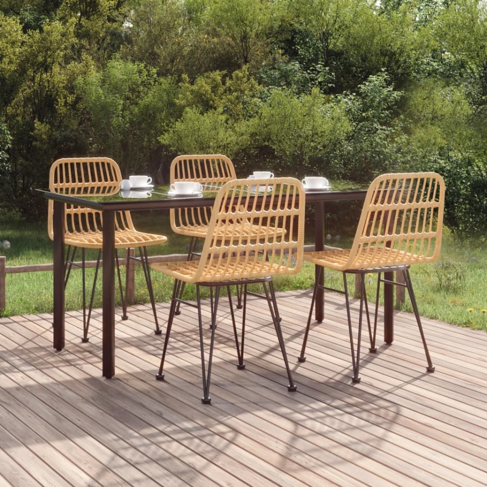 Set mobilier de grădină, 5 piese, poliratan