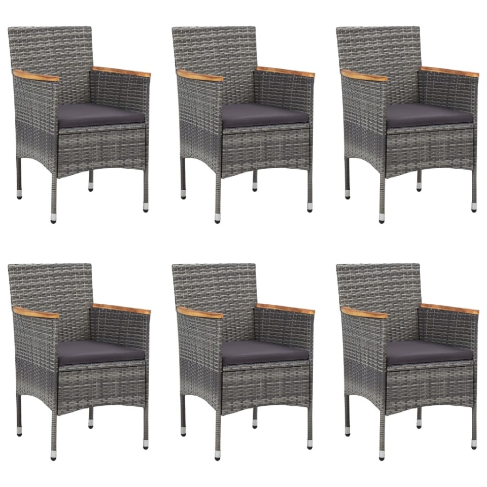 Set mobilier de grădină, 7 piese, gri, poliratan - 2 | YEO