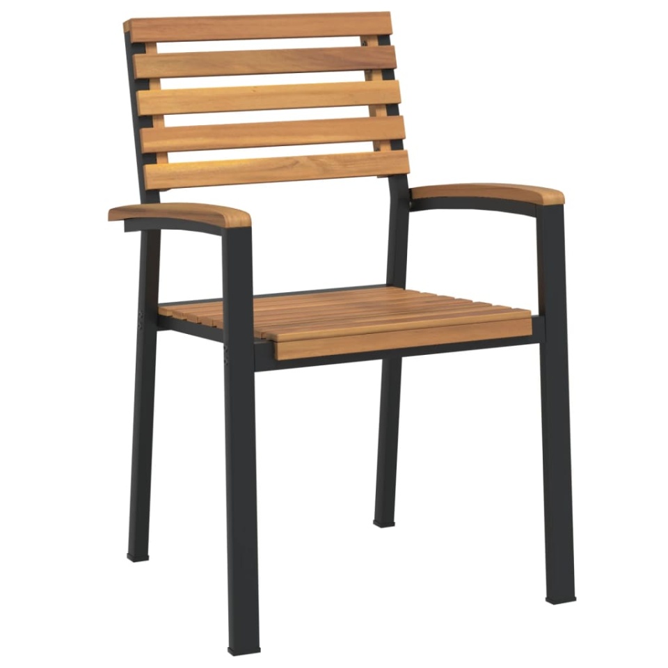 Set mobilier de grădină, 7 piese, lemn masiv de acacia și metal - 3 | YEO