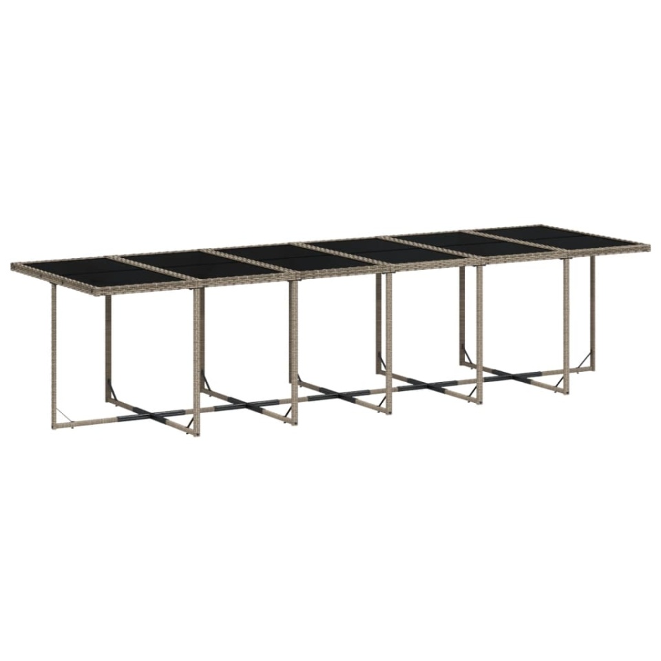Set mobilier de grădină cu perne, 13 piese, gri, poliratan - 3 | YEO