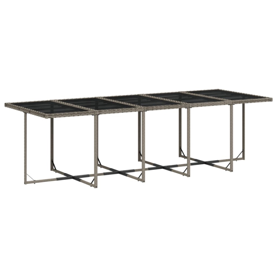 Set mobilier de grădină cu perne, 15 piese, gri, poliratan - 3 | YEO