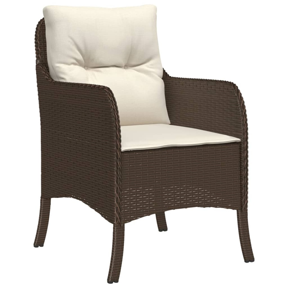 Set mobilier de grădină cu perne, 3 piese, maro, poliratan - 3 | YEO