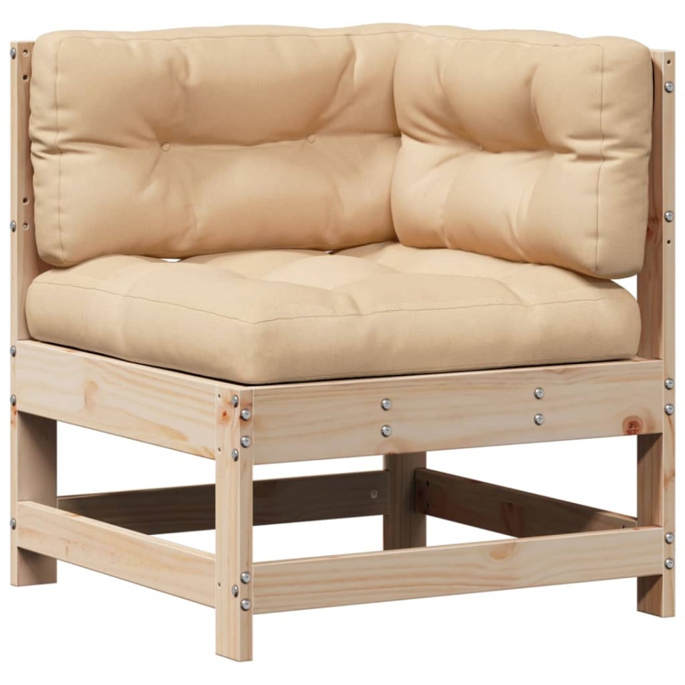 Set mobilier de grădină cu perne, 4 piese, lemn masiv de pin - 3 | YEO