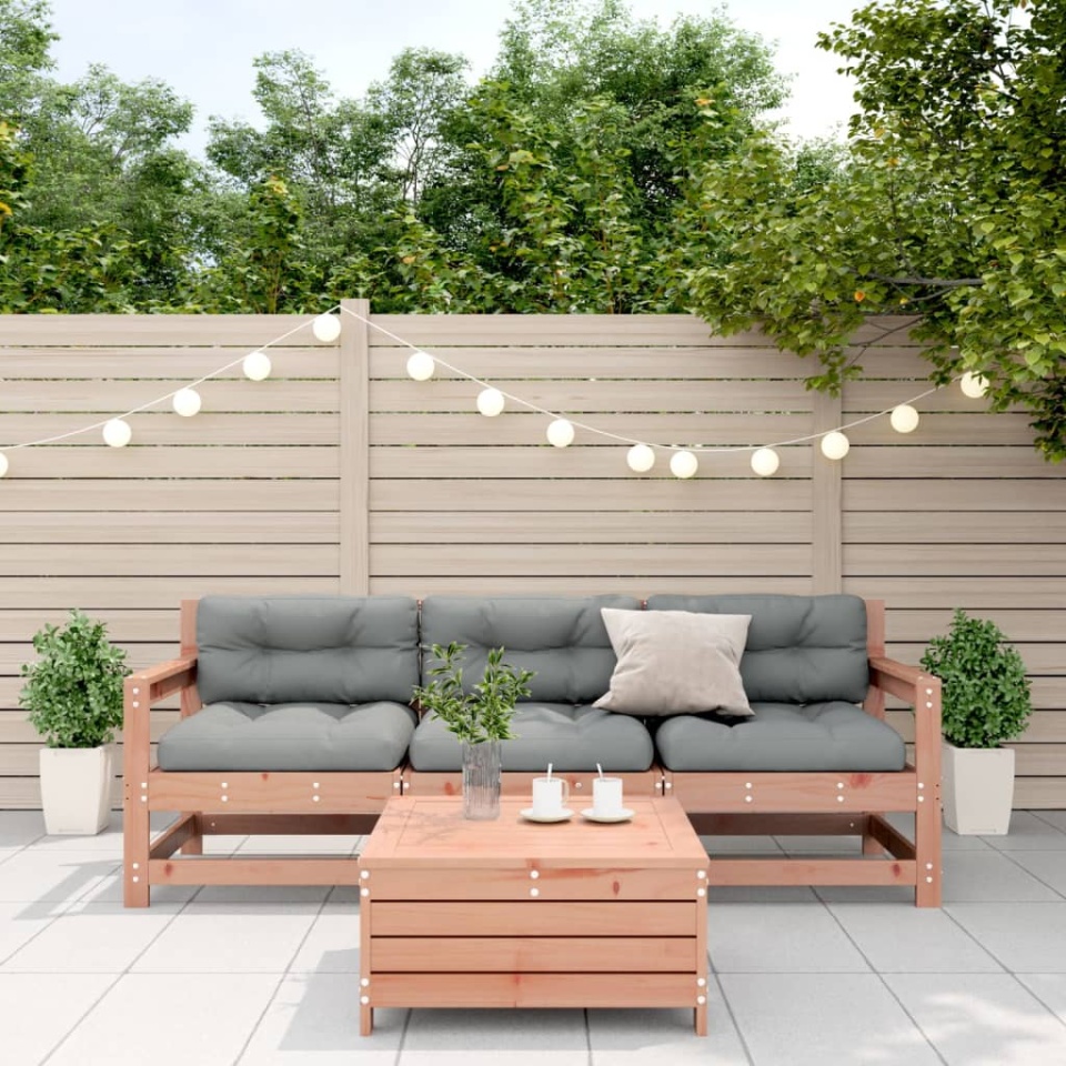 Set mobilier de grădină cu perne, 4 piese, lemn masiv douglas - 2 | YEO