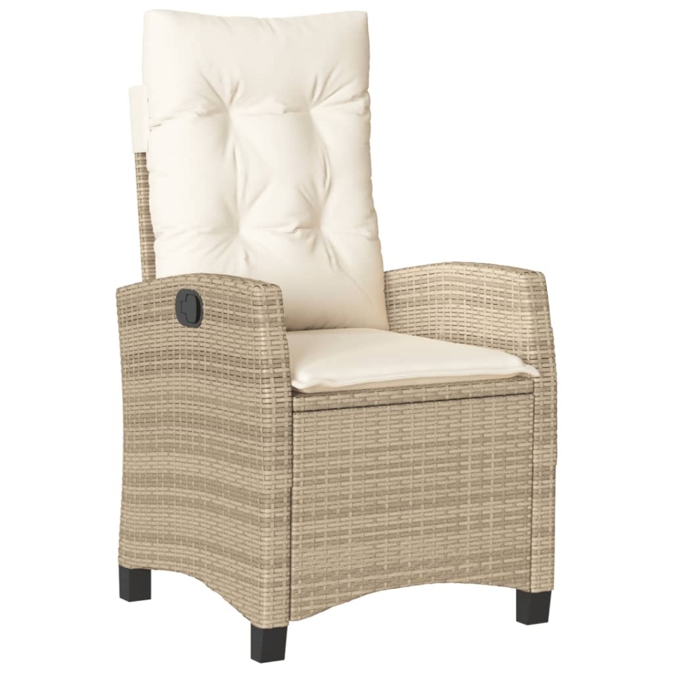 Set mobilier de grădină cu perne, 5 piese, bej, poliratan - 2 | YEO