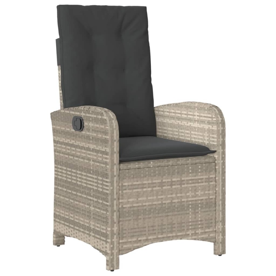 Set mobilier de grădină cu perne, 5 piese gri deschis poliratan - 3 | YEO