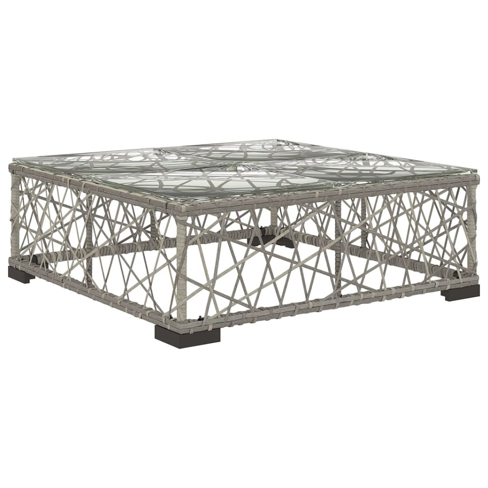 Set mobilier de grădină cu perne, 5 piese, gri, poliratan - 3 | YEO