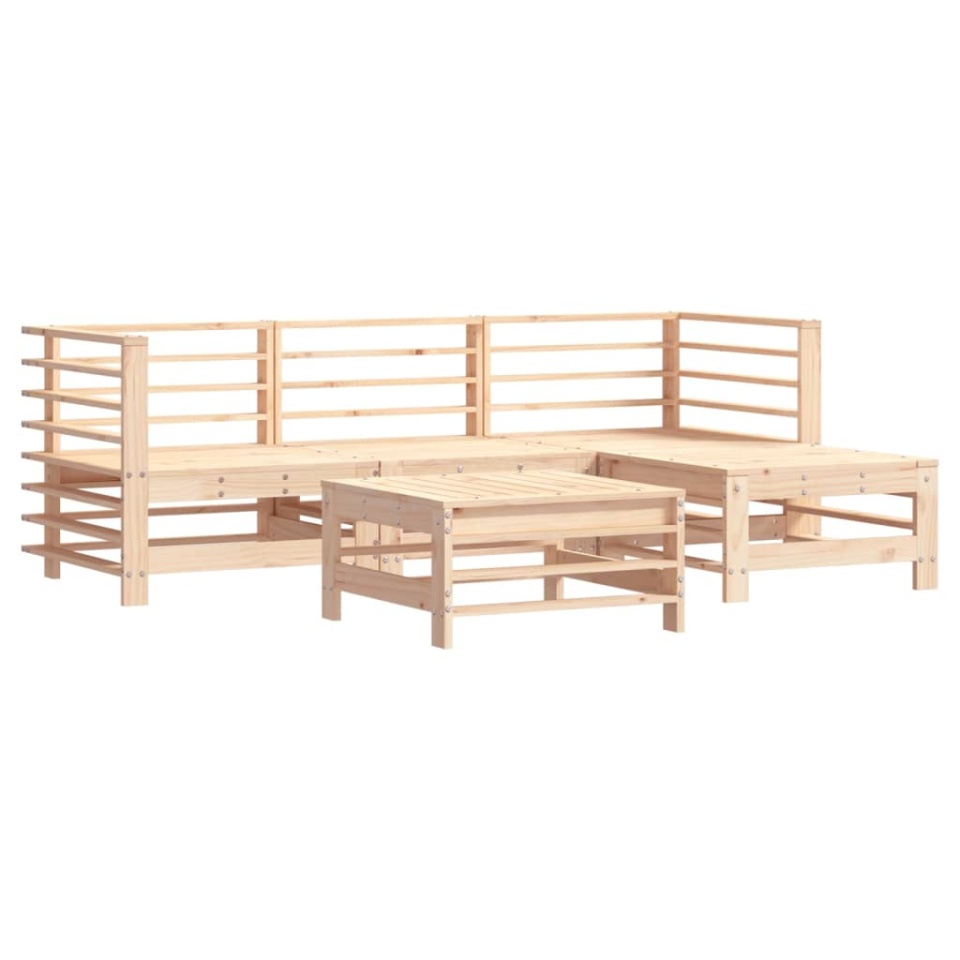Set mobilier de grădină cu perne, 5 piese, lemn masiv - 2 | YEO