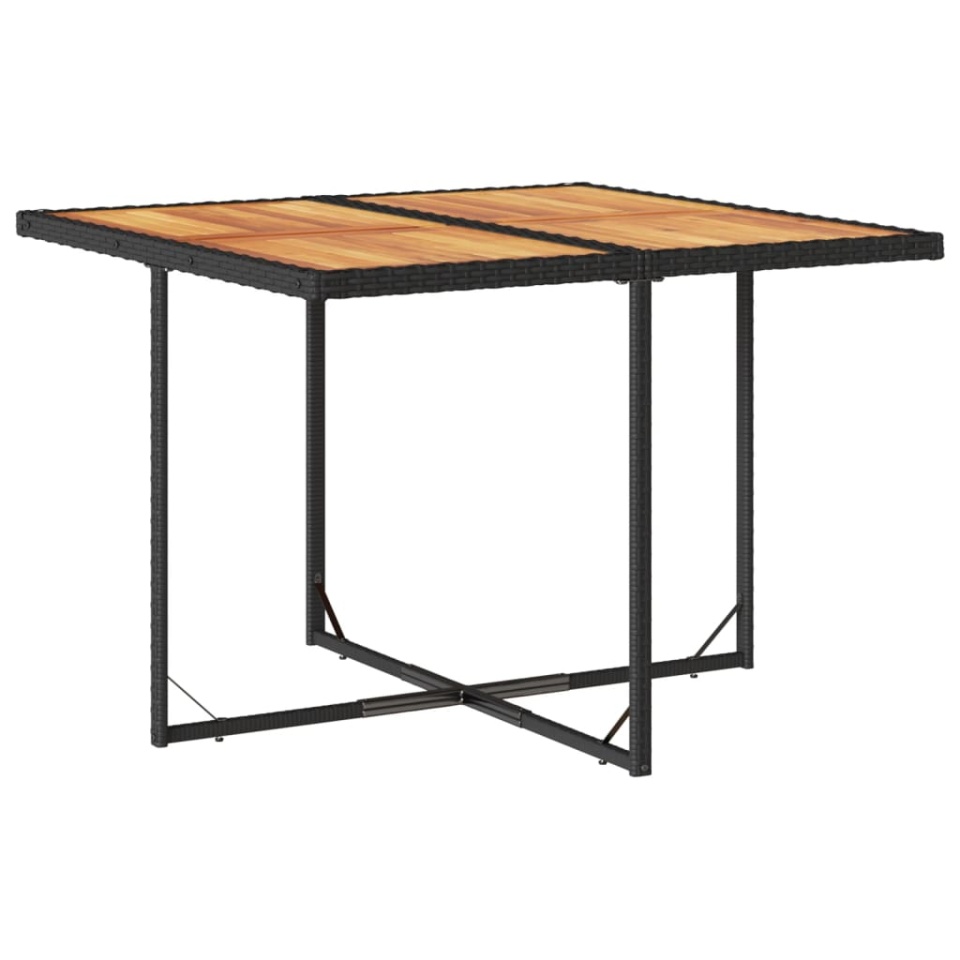 Set mobilier de grădină cu perne, 5 piese, negru, poliratan - 3 | YEO