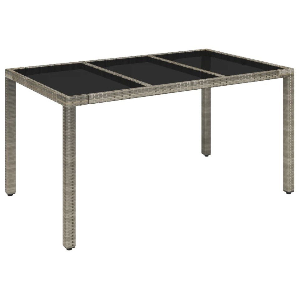 Set mobilier de grădină cu perne, 7 piese, gri, poliratan - 2 | YEO