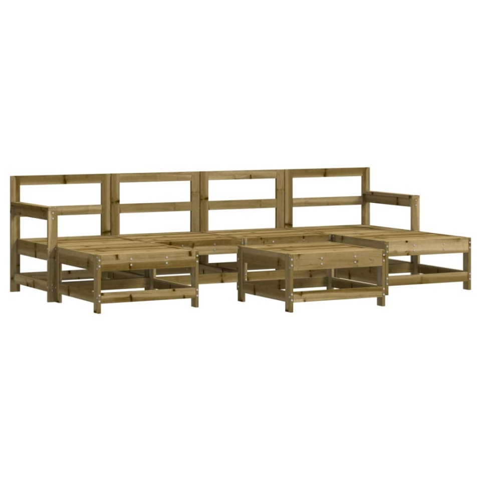 Set mobilier de grădină cu perne, 7 piese, lemn de pin tratat - 2 | YEO