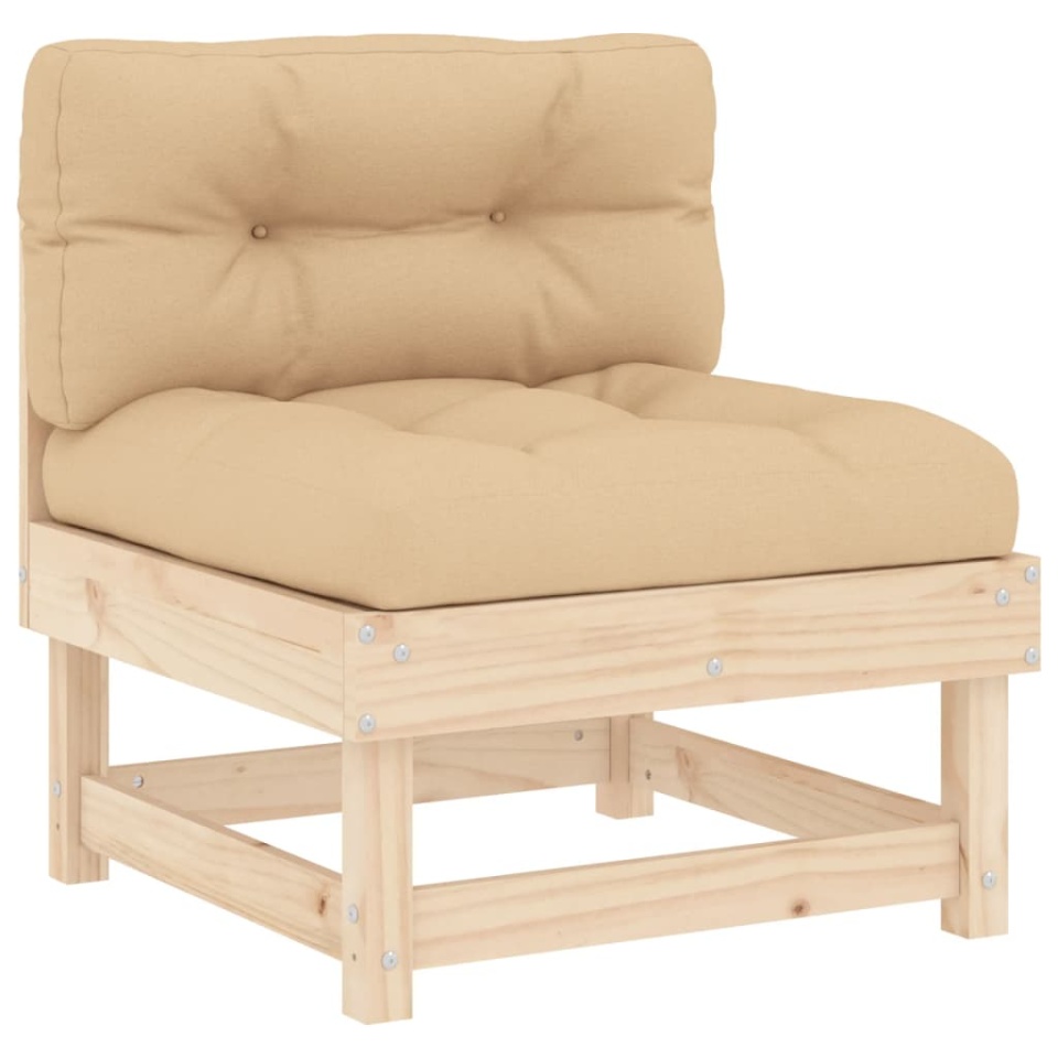 Set mobilier de grădină cu perne, 7 piese, lemn masiv - 3 | YEO