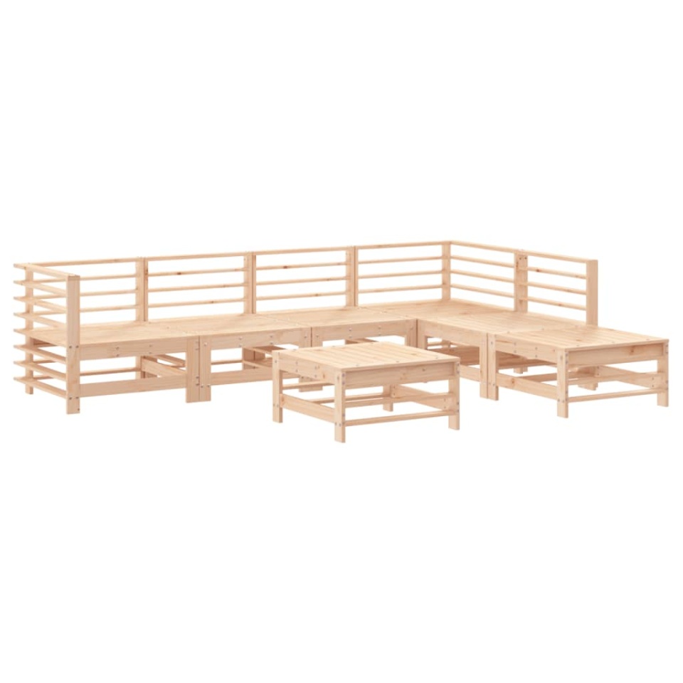 Set mobilier de grădină cu perne, 7 piese, lemn masiv - 2 | YEO